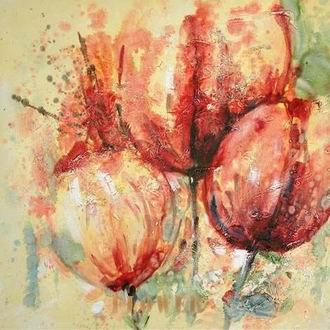 Textured Flowers oil painting